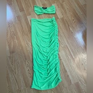 Green SEROYA SET small top medium skirt